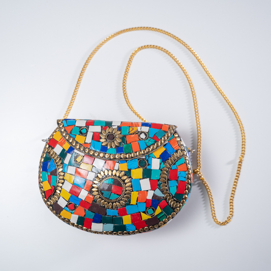 Bolso Mosaico Damasco: Bolso Artesanal Árabe N6