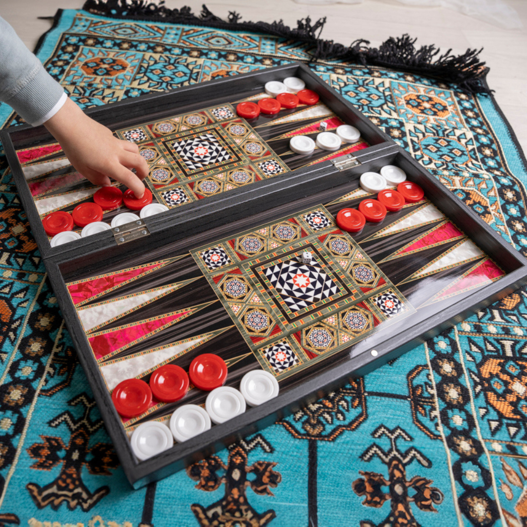 SHESH BESH Backgammon Artesanal-Elegancia y tradición árabe en tu hogar