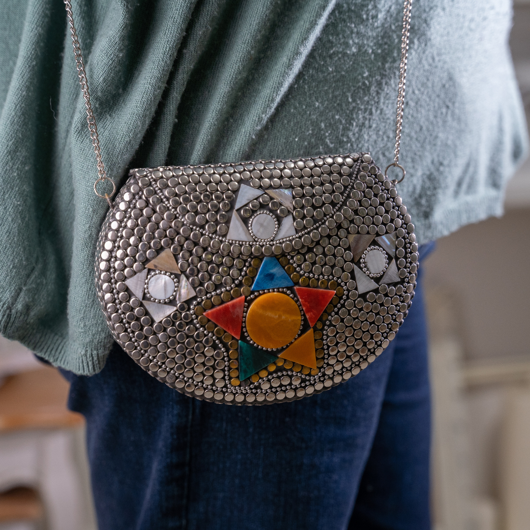 Bolso Mosaico Damasco: Bolso Artesanal Árabe N4